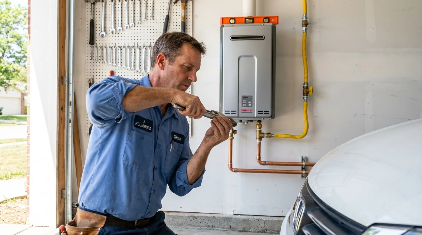 Tankless water heater installation by a Johns Plumbing LLC plumber in Red Cloud